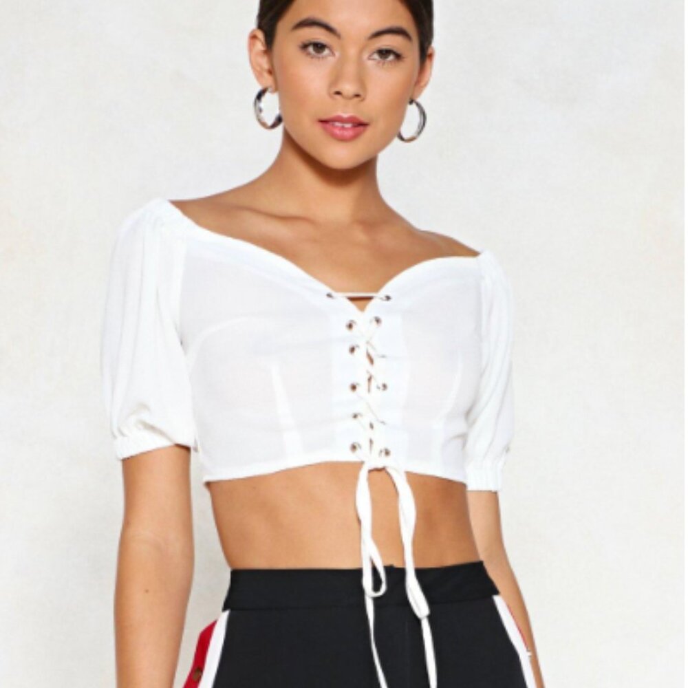 Lace Up Crop Top from NastyGal